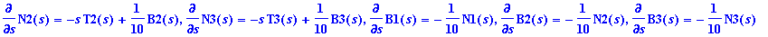 diff(alph1(s),s) = T1(s), diff(alph2(s),s) = T2(s),...