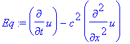 Eq := diff(u,t)-c^2*diff(u,`$`(x,2))