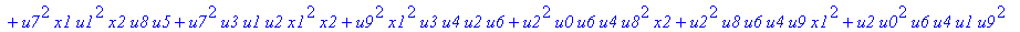 con := (-u7^2*u3*u1*u2*u0^2*u5+u7*x1*u1*u4^2*u2*u8^2+u4*u0^2*u8*u5*u2^2*u3+u4^2*u0*u8*u5*u1^2*x2+u9^2*x1*u3*u2*u6^2*u5-u2^2*u0*u6^2*x2*u9*x1-u2*u0*u6*u9^2*u7*u3^2-u2^2*u8*u6*x2*u9*x1^2+u9*x1*u3^2*u2^2*...