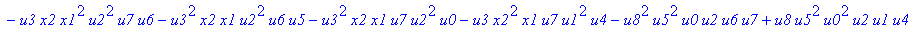 con := (-u7^2*u3*u1*u2*u0^2*u5+u7*x1*u1*u4^2*u2*u8^2+u4*u0^2*u8*u5*u2^2*u3+u4^2*u0*u8*u5*u1^2*x2+u9^2*x1*u3*u2*u6^2*u5-u2^2*u0*u6^2*x2*u9*x1-u2*u0*u6*u9^2*u7*u3^2-u2^2*u8*u6*x2*u9*x1^2+u9*x1*u3^2*u2^2*...