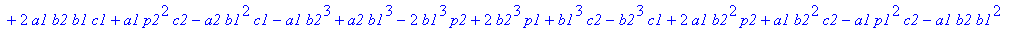 -a1*p2^2*b2-2*a1*b2*c2*p2+2*a1*p2*b1^2+a1*p1^2*b2+a2*b2^2*c1-2*a1*b2*c1*p1-2*a2*b2*c1*p2-a1*b1^2*c2+2*a1*p2*c1*p1-2*a2*b1*b2*c2+2*a2*b1*c1*p1+2*a2*b1*c2*p2+2*a2*p1*b2*c2+2*a2*p1*b2*p2-2*a2*p1*c2*p2-2*b...