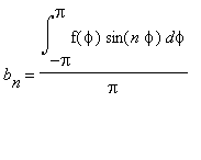 b[n] = Int(f(phi)*sin(n*phi),phi = -Pi .. Pi)/Pi