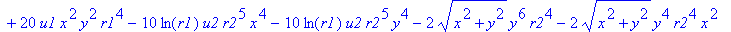 sol1 := 1/10*(5*ln(x^2+y^2)*u2*r2^5*x^4+5*ln(x^2+y^2)*u2*r2^5*y^4-2*sqrt(x^2+y^2)*y^6*r1^4+5*ln(x^2+y^2)*u2*r2*x^4*r1^4+10*ln(x^2+y^2)*u2*r2^5*x^2*y^2-3*r1^4*r2^5*y^2+3*r1^4*r2^5*x^2+5*ln(x^2+y^2)*u2*r...