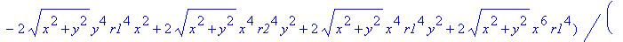 sol1 := 1/10*(5*ln(x^2+y^2)*u2*r2^5*x^4+5*ln(x^2+y^2)*u2*r2^5*y^4-2*sqrt(x^2+y^2)*y^6*r1^4+5*ln(x^2+y^2)*u2*r2*x^4*r1^4+10*ln(x^2+y^2)*u2*r2^5*x^2*y^2-3*r1^4*r2^5*y^2+3*r1^4*r2^5*x^2+5*ln(x^2+y^2)*u2*r...