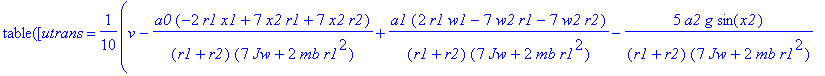 TABLE([utrans = 1/10*(v-a0*(-2*r1*x1+7*x2*r1+7*x2*r...