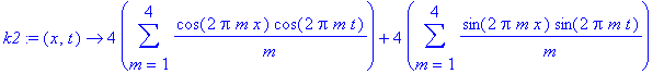 k2 := proc (x, t) options operator, arrow; 4*sum(co...
