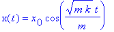 x(t) = x[0]*cos(sqrt(m*k)*t/m)
