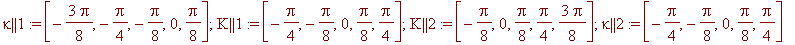 kappa || 1 := [-3*Pi/8, -Pi/4, -Pi/8, 0, Pi/8]; Kap...