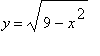 y = sqrt(9-x^2)