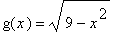 g(x) = sqrt(9-x^2)