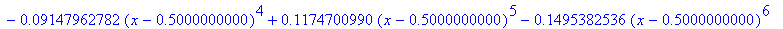 g := .7172631715*x-.3586315858+.1257208840*(x-.5000000000)^2+.2448056148*(x-.5000000000)^3-.9147962782e-1*(x-.5000000000)^4+.1174700990*(x-.5000000000)^5-.1495382536*(x-.5000000000)^6+.1681046703*(x-.5...