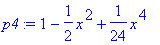 p4 := 1-1/2*x^2+1/24*x^4