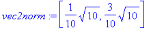 vec2norm := [1/10*sqrt(10), 3/10*sqrt(10)]