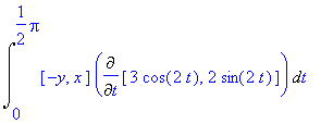 Int([-y, x]*Diff([3*cos(2*t), 2*sin(2*t)],t),t = 0 ...