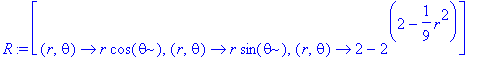 R := [proc (r, theta) options operator, arrow; r*co...