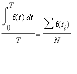 Int(f(t),t = 0 .. T)/T = Sum(f(t[i]))/N