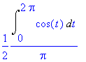 1/2*Int(cos(t),t = 0 .. 2*Pi)/Pi