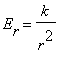 E[r] = k/(r^2)