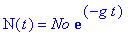 N(t) = No*exp(-g*t)