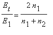 E[t]/E[1] = 2*n[1]/(n[1]+n[2])