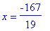 x = -167/19