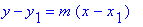 y-y[1] = m*(x-x[1])