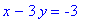 x-3*y = -3
