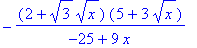 -(2+sqrt(3)*sqrt(x))*(5+3*sqrt(x))/(-25+9*x)