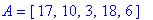 A = [17, 10, 3, 18, 6]