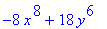 -8*x^8+18*y^6