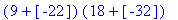 (9+[-22])*(18+[-32])