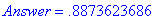 Answer = .8873623686