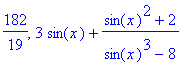 182/19, 3*sin(x)+(sin(x)^2+2)/(sin(x)^3-8)
