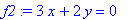 f2 := 3*x+2*y = 0