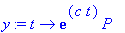 y := proc (t) options operator, arrow; exp(c*t)*P e...