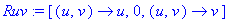 Ruv := [proc (u, v) options operator, arrow; u end ...