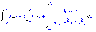 Int(0,u = -b .. b)+2*Int(0,v = 0 .. c)+Int(mu[0]*i*...