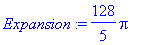 Expansion := 128/5*Pi