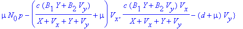 equilibria := {c*(B[1]*Y+B[2]*V[y])*X/(X+V[x]+Y+V[y...