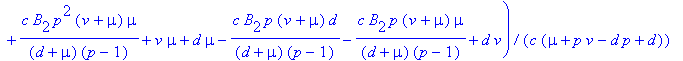 -(-c*(v+mu)*mu*p/(p-1)-c*(v+mu)*d*p/(p-1)+c*(v+mu)*...