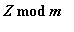 `mod`(Z,m)