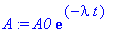 A := A0*exp(-lambda*t)