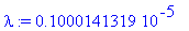lambda := .1000141319e-5