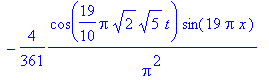 u := proc (x, t) options operator, arrow; 4/Pi^2*cos(1/10*Pi*sqrt(2)*sqrt(5)*t)*sin(Pi*x)-4/9*1/Pi^2*cos(3/10*Pi*sqrt(2)*sqrt(5)*t)*sin(3*Pi*x)+4/25/Pi^2*cos(1/2*Pi*sqrt(2)*sqrt(5)*t)*sin(5*Pi*x)-4/49*...
