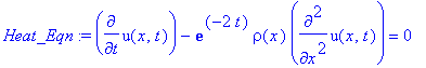Heat_Eqn := diff(u(x,t),t)-exp(-2*t)*rho(x)*diff(u(x,t),`$`(x,2)) = 0