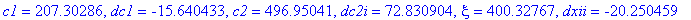 c1 = 207.30286, dc1 = -15.640433, c2 = 496.95041, dc2i = 72.830904, xi = 400.32767, dxii = -20.250459