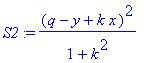 S2 := (q-y+k*x)^2/(1+k^2)