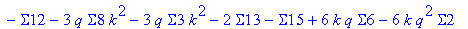 Sk := 3*q*Sigma3+3*q*Sigma8+6*k*q*Sigma9-2*k*Sigma7-2*k*Sigma10+2*Sigma5*k^2+Sigma15*k^2+Sigma12*k^2-2*k*Sigma1-2*Sigma5+2*Sigma13*k^2+2*k*Sigma4+2*k*Sigma11+2*k*Sigma14-Sigma12-3*q*Sigma8*k^2-3*q*Sigm...