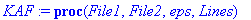KAF := proc (File1, File2, eps, Lines) local S, C1x, C1y, S1x, S1y, N1, N2, C2x, C2y, S2x, S2y, Min, MIN, LSQM, f, rc, df, k, c1x, c2x, c1y, c2y, s1x, s2x, s1y, s2y, P1, P2, P3, L; global a, K, N, x1, ...