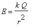 E = k*Q/(r^2)